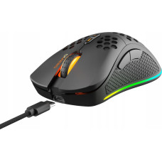 Deltaco Mysz Deltaco Belaidė itin lengva žaidimų pelė DELTACO GAMING DM220, 70g svorio, RGB, SPCP6651, 400-6400 DPI, 1000 Hz, juoda / GAM-120