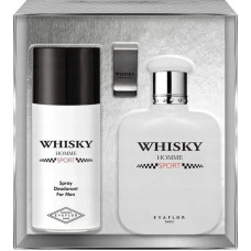 Noname SET EVAFLOR Whisky Homme Sport EDT spray 100ml + DEO spray 150ml + CLIP