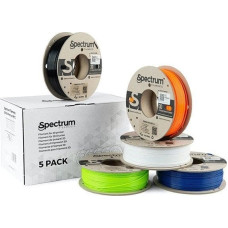 Spectrum Spectrum 3D filament, Premium PET-G, 1,75mm, 5x250g, 80748, mix Artic White, Deep Black, Lion Orange, Navy Blue, Lime Green