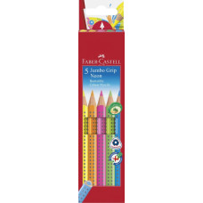 Faber-Castell Kredki Jumbo Grip 5 Kolorów Neon Opakowanie Kartonowe Faber-Castell (110994 FC)