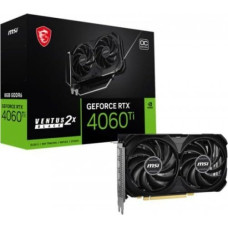 MSI Karta graficzna MSI GeForce RTX 4060 Ti 8G VENTUS 2X BLACK E1 OC | NVIDIA | 8 GB | GeForce RTX 4060 Ti | GDDR6 | HDMI ports quantity 1 | PCI Express Gen 4 x16 (uses x8)