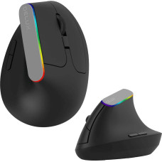 Delux Mysz Delux Bezprzewodowa mysz pionowa Delux M618C 2.4G 1600DPI RGB (Czarna)