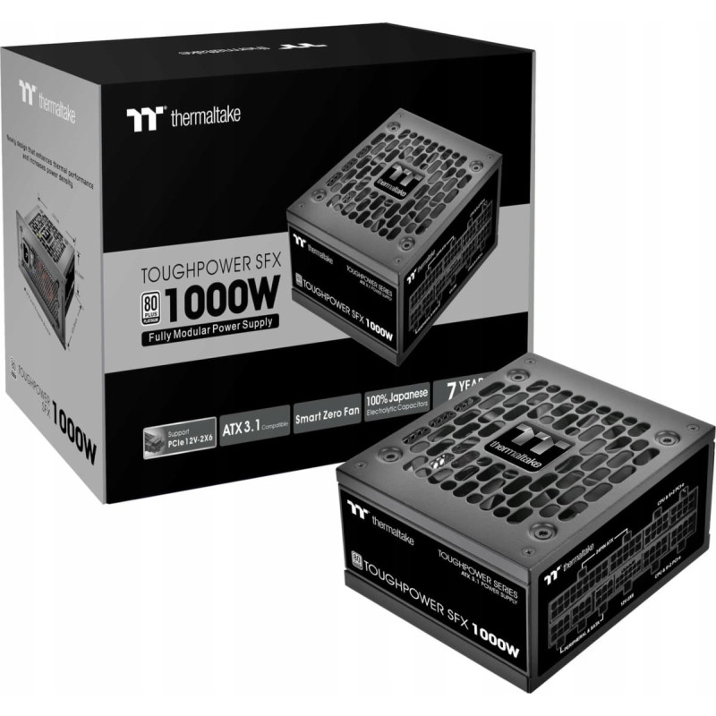 Thermaltake TT Toughpower SFX Platinum 1000W (schwarz, 1x 12VHPWR, 2x PCIe, Kabelmanagement, 1000 Watt)