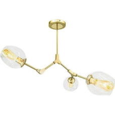 Mdeco Lampa wisząca Mdeco Regulowana LAMPA sufitowa ELM1962/3 GOLD-TR MDECO szklana OPRAWA modernistyczna chemistry złota przezroczysta