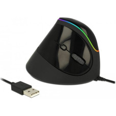 Delock Mysz Delock MAUS ergonomisch vertikal optisch 5-Tasten Rechtshander USB-A Delock RGB Touch