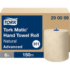 Tork Tork Matic - Papierowy ręcznik w roli, H1, Advanced, odporny na rozdarcia, 2-warstwowy, 6 × 150 m - Naturalny