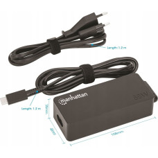 Manhattan Zasilacz do laptopa Manhattan MANHATTAN USB-C Power Delivery Laptop-Netzteil 65 W schwarz