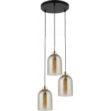 Tkkrywult Lampa wisząca TKKRYWULT Tk Lighting Satipo 5624 lampa wisząca zwis 3x15W E27 czarna/złota