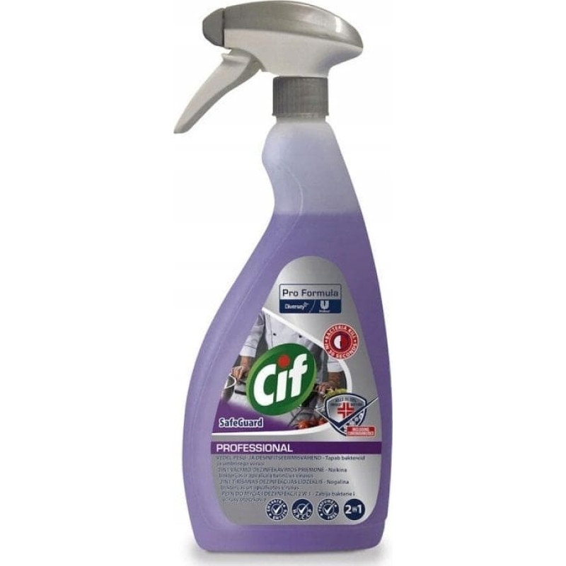 Chemia Preparat do mycia i dezynfekcji CIF Diversey Safeguard, 2w1, skoncentrowany, 750ml