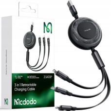 Mcdodo Ładowarka Mcdodo MCDODO KABEL USB 3W1 ZWIJANY SZYBKIE ŁADOWANIE USB-C LIGHTNING MICRO 66W