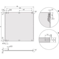 Schroff Panel przedni SCHROFF, osłona Refrofit, 3 HU, 10 HU, 2,5 mm, Al, anodowany, nieobrobione krawędzie