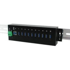 Exsys EXSYS EX-1110HMVS 10-portowy USB 3.2 Gen1 HUB 15KV ESD Ochrona przeciwprzepięciowa Metalowa obudowa