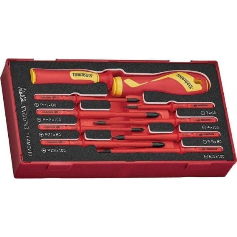 Teng Tools ZESTAW WKRĘTAKÓW VDE 1000V TEAMDV10, 10SZT. (1 KPL)