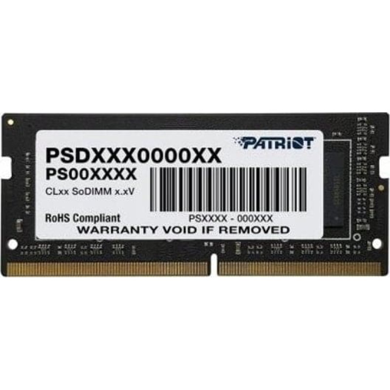 Patriot Pamięć Patriot PATRIOT MEMORY DDR4 8GB 3200 CL 22-22-22-52 1.2V ECC-DIMM/TS Hynix 0-70 ACPI Retail Package