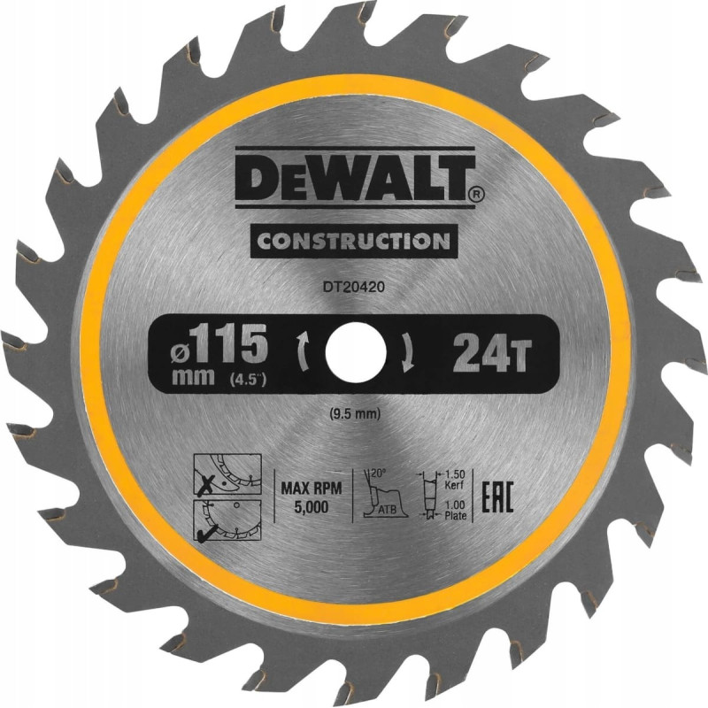 Dewalt DEWALT PIŁA TARCZ.115x25z ATB DREWNO Z GWOŹDZIAMI DO DCS571