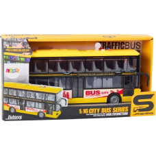 Leantoys Autobus Piętrowy 1:16 Światła Dźwięki Napęd Żółty