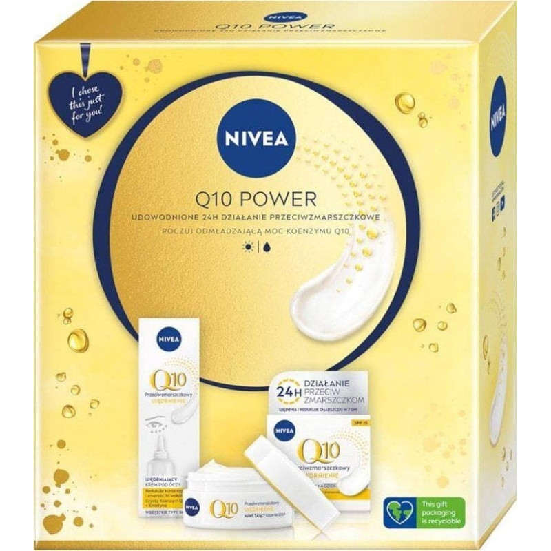 Nivea Nivea Q10 Power krem na dzień SPF15 50ml + krem pod oczy 15ml