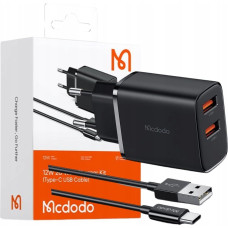 Mcdodo Ładowarka Mcdodo MCDODO UNIWERSALNA ŁADOWARKA SIECIOWA 2XUSB 12W + SZYBKI KABEL USB USB-C 1M