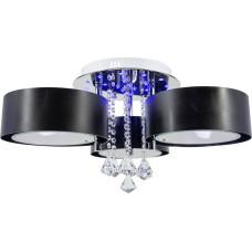 Mdeco Lampa sufitowa Mdeco LAMPA sufitowa ELMDRS8006/3 8C BL MDECO metalowa OPRAWA crystal glamour chrom czarna