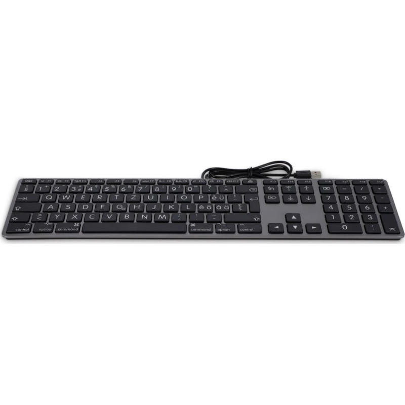 LMP Klawiatura LMP Large Font USB Keyboard 110 keys wired USB keyboard with 2x USB and aluminum upper cover - UK - space gray