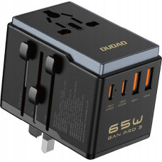 Dudao Adapter USB Dudao Adapter podróżny Dudao A65Pro 65W EU / US / JP / AUS / UK 2x USB-C 2x USB-A - czarny