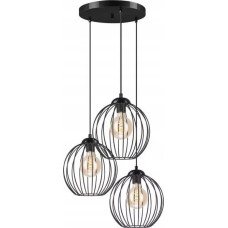 Lamkur Lampa wisząca Lamkur Lamkur Zoya 45450 lampa wisząca zwis metalowa loft klatka 3x60W E27 czarna