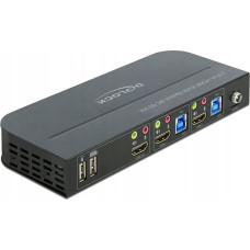 Delock HDMI KVM Switch 4K 60 Hz mit USB 3.0 und Audio (schwarz)