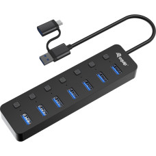 Equip HUB USB Equip Equip USB-Hub 7-Port 3.2  ->7x3.2        5Gbps m.Netzteil sw