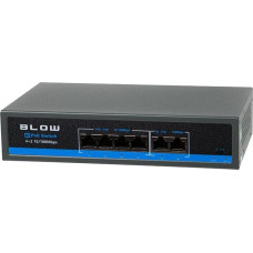 Blow Switch Blow 77-935# Switch poe do kamer blow 4poe 100mbs 75w bl-sw6-4p