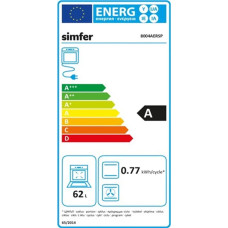 Simfer Piekarnik Simfer Simfer | Oven | 8004AERSP | 62 L | Electric | Manual | Mechanical control | Height 60 cm | Width 60 cm | Black