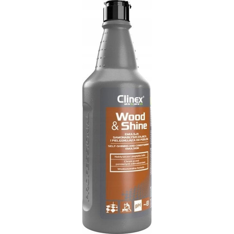 Clinex Emulsja CLINEX Wood&Shine, samonabłyszczająca i pielęgnująca podłogi, 1l