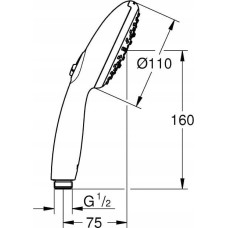 Grohe Słuchawka prysznicowa Grohe Grohe słuchawka prysznicowa, 3 strumienie Tempesta 110 chrom 28419003