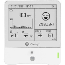 Milesight IoT Milesight Indoor Ambience Monitoring Sensor LoRaWAN Temp. Humidity CO2 PIR Light TVOC hPA PM 2.5 PM10 O3 E-Ink