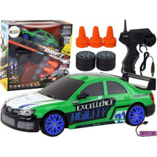 Leantoys Autko Sportowe Zdalnie Sterowane R/C 1:24 Zielone Wymienne Koła