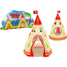 Leantoys Namiot Tipi Dla Dzieci Styl Indiański Ogród Kremowy 160 cm x 105 cm