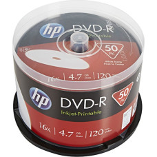 HP HP DVD-R, Printable, DME00025WIP-3, 4.7GB, 16x, spindle, 50-pack, 12cm, do archiwizacji danych