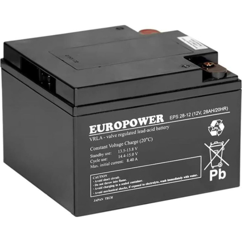 Europower Akumulator AGM EUROPOWER serii EPS 12V 28Ah (Żywotność 8-12 lat)