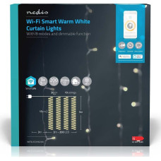 Nedis Dekoracja świąteczna Nedis Nedis WIFILXC01W200 oświetlenie dekoracyjne Lekki łańcuch do dekoracji Biały 200 lamp(y) LED 3,92 W G