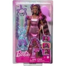 Mattel Lalka Barbie Mattel BRB ZABAWA WLOSAMI FIOLETOWA SUKIENKA JDC86 WB6