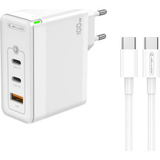 Jellico Ładowarka Jellico Ładowarka Sieciowa GaN 100W 1x QC3.0 USB + 2x PD USB-C Jellico C118 + Kabel USB-C - USB-C białe