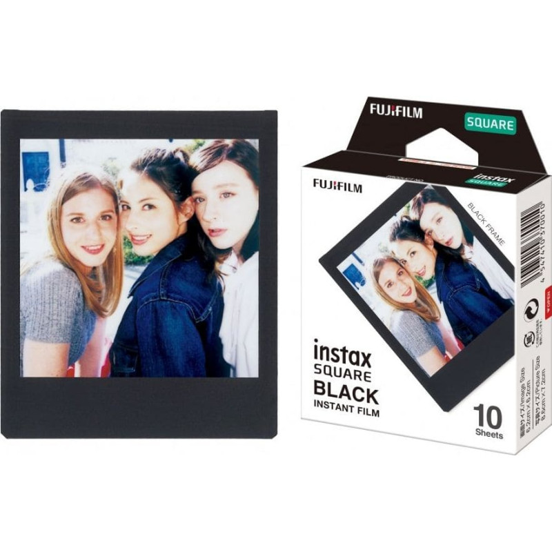 Fujifilm Wkład natychmiastowy 7.2x8.6 cm (instax square glossy black)