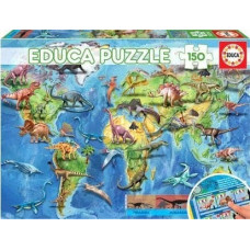 Educa Puzzle 150 Mapa świata dla dzieci (Dinozaury) G3