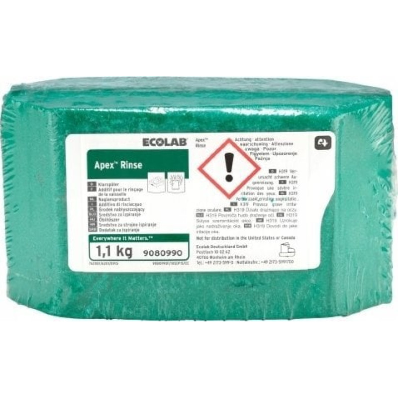 Ecolab Ecolab Apex Rinse – Skoncentrowany nabłyszczacz do naczyń w formie bloku – 1,1 kg