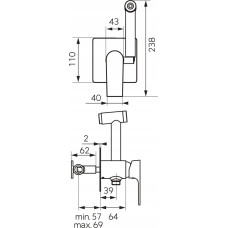 Ferro Bateria bidetowa Ferro BAQ66P / FERRO / ALGEO SQUARE / BAT.BIDET PODTYNKOWA  /