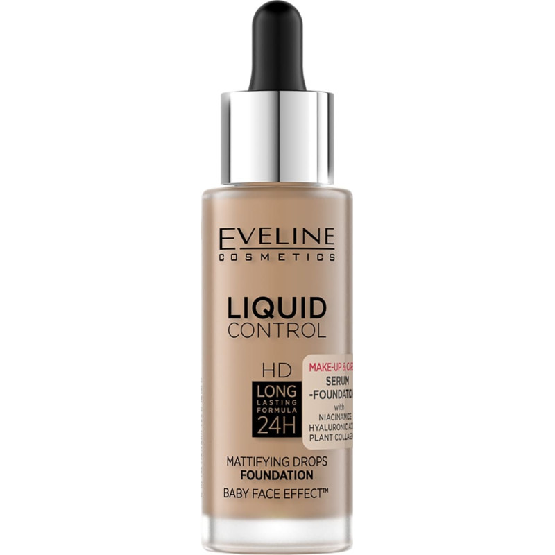 Noname EVELINE_Liquid Control HD podkład do twarzy z dropperem 060 Sunny Beige 32ml