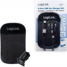 Logilink Ładowarka LogiLink Logilink USB Kfz Netzteil, 2x USB-Port, 10.5W + Antirutschm.