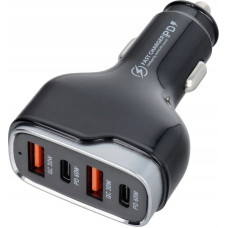 OEM Ładowarka OEM Ładowarka samochodowa 2 x USB A + 2 x Typ C PD QC3.0 6A 66W CC53-2A2C czarna