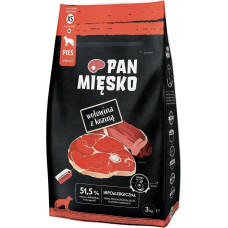 Pan Mięsko Pan Mięsko Karma sucha dla psa - wołowina i kozina chrupki XS 3kg