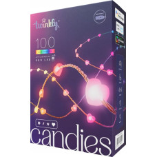 Twinkly Lampki choinkowe Twinkly Twinkly Candies – 100 Lampki w kształcie serc RGB LEDs, przezroczysty przewód, USB-C