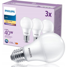 Signify Philips LED classic Lampe 40W E27 Warmweiß 470lm matt 3er P